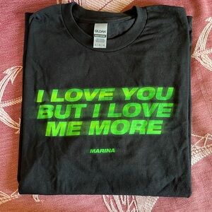 Men’s Large Black Long Sleeved Tshirt “I Love You But I Love Me More.”